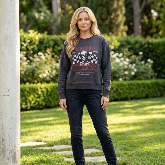 THE KOOPLES Tops - $275 The Kooples Sweatshirt women’s size S Black Racing Team Graphic Pullover